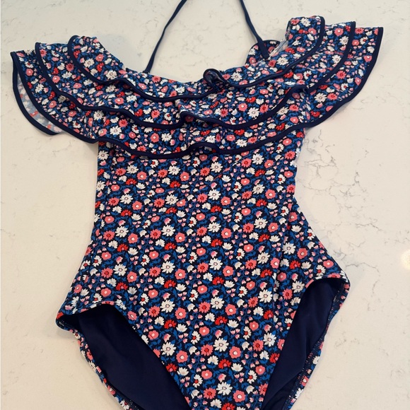 kate spade Other - KATE SPADE NEW YORK Ruffle One Piece Off Shoulder Swimsuit Women’s size Small